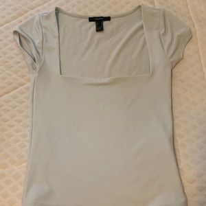 Square neck light blue top